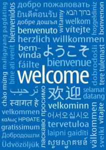 welcome banners in different languages