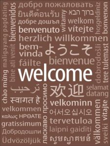welcome signs in world languages