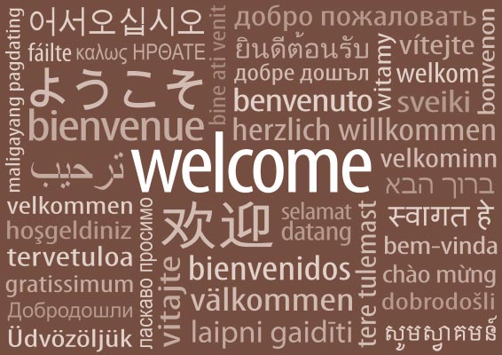 welcome signs in world languages