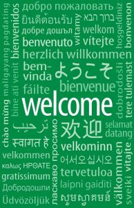 welcome banners in different languages