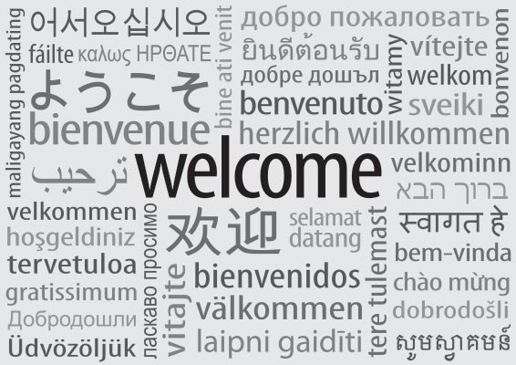 multilingual welcome posters