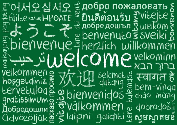 welcome banners in multi languages