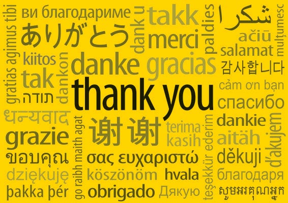 thank you posters in different languages