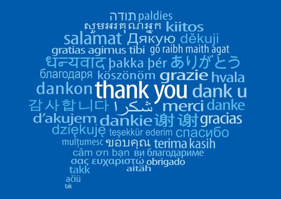 multilingual thank you signs