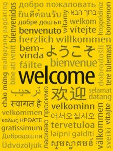 welcome posters in different languages