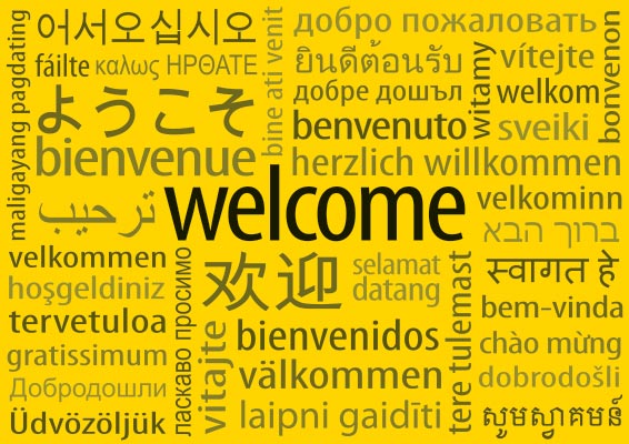 welcome posters in multi languages