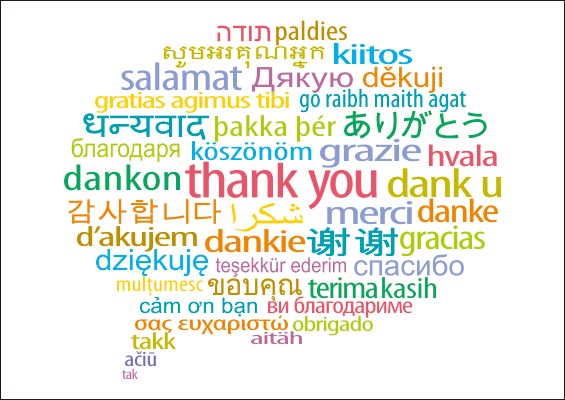 thank you banners in different languages